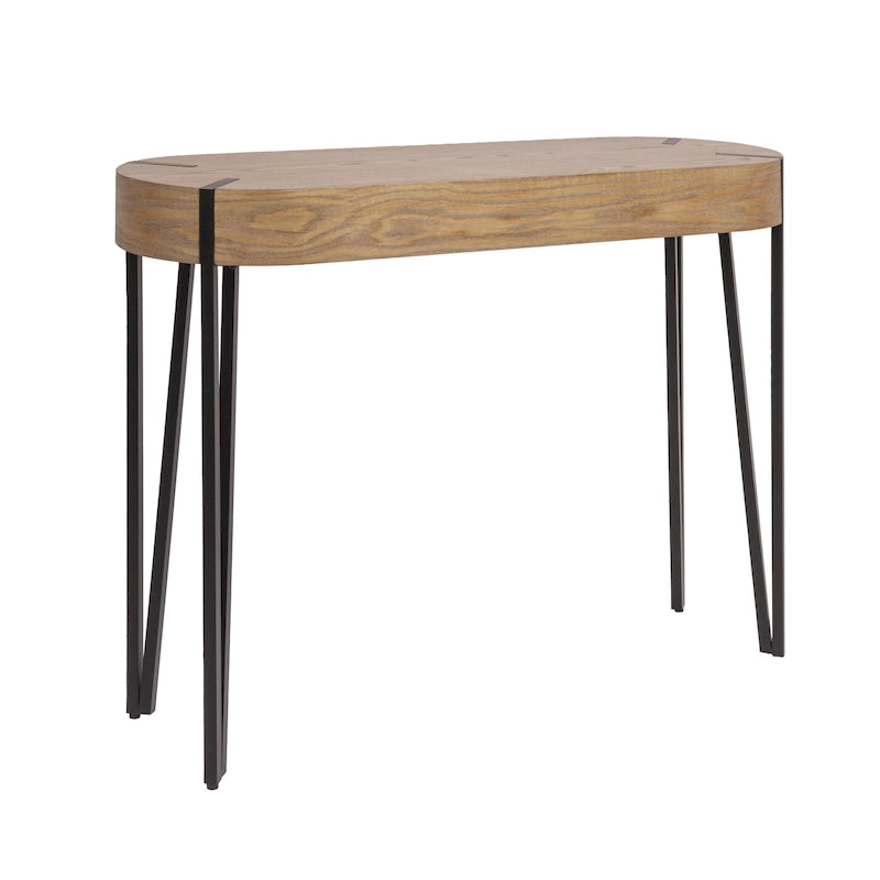 Console en bois Astoria avec pieds en métal (épingle à cheveux) – 106,7 cm L x 35,6 cm l x 77 cm H