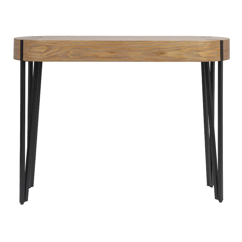 Console en bois Astoria avec pieds en métal (épingle à cheveux) – 106,7 cm L x 35,6 cm l x 77 cm H