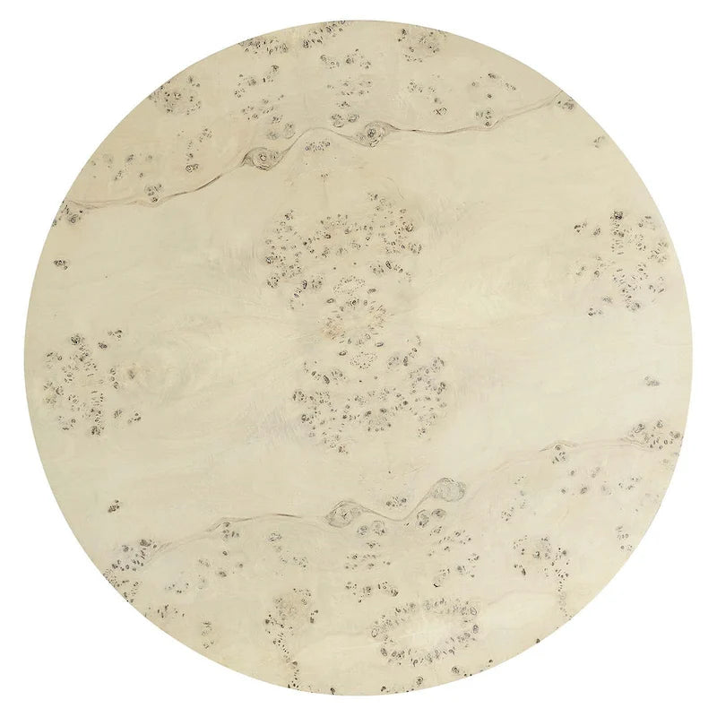 Table basse ronde en loupe de bois style milieu de siècle Penrod
