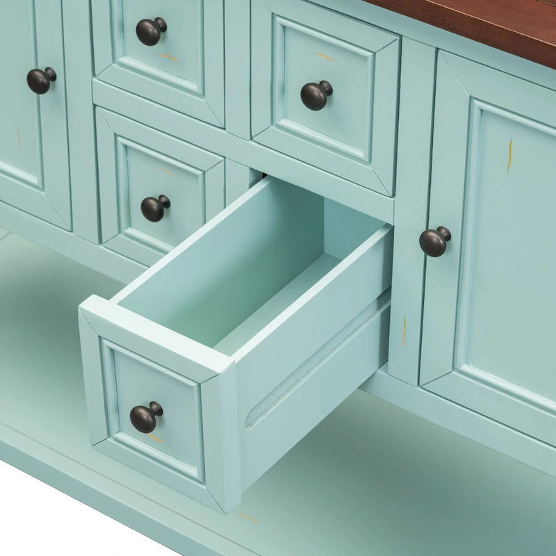 Console/Buffet rétro Nestfair avec tiroirs et étagère inférieure