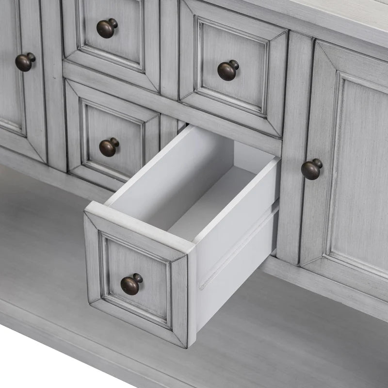 Console/Buffet rétro Nestfair avec tiroirs et étagère inférieure
