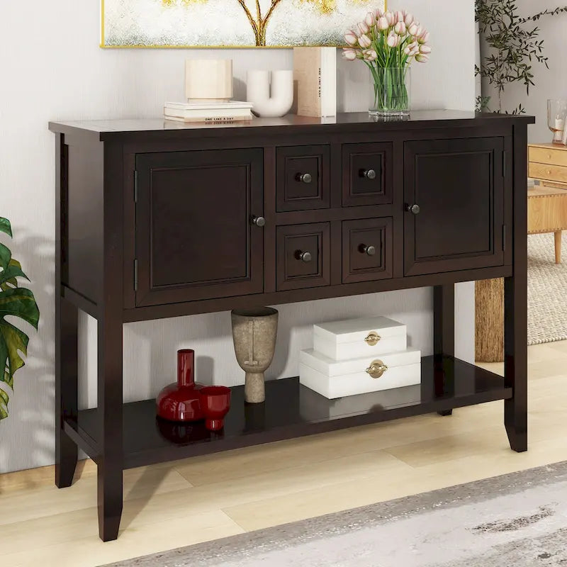 Console/Buffet rétro Nestfair avec tiroirs et étagère inférieure