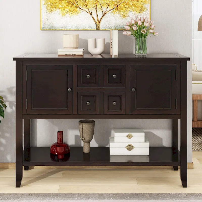 Console/Buffet rétro Nestfair avec tiroirs et étagère inférieure