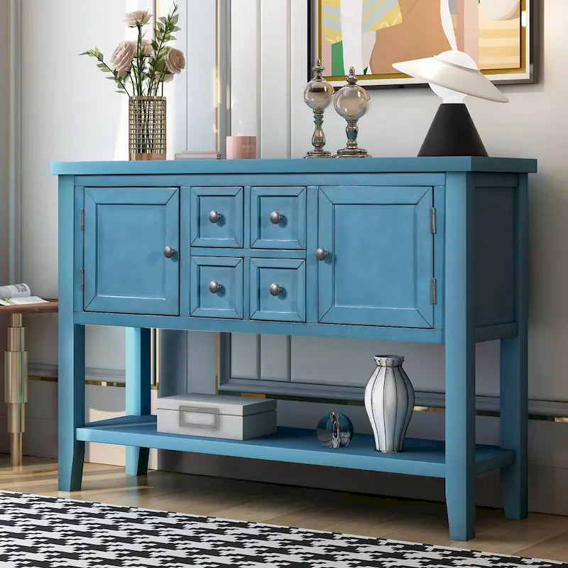Console/Buffet rétro Nestfair avec tiroirs et étagère inférieure