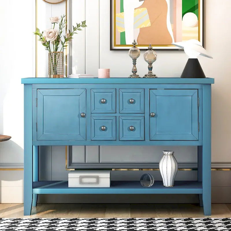 Console/Buffet rétro Nestfair avec tiroirs et étagère inférieure