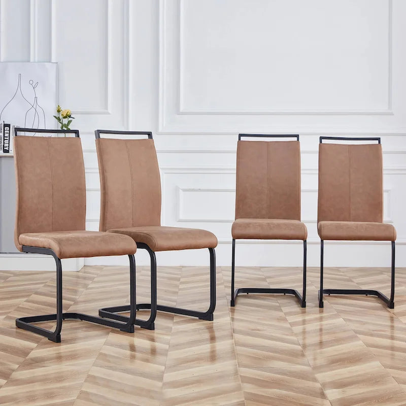 Chaises de salle à manger modernes en similicuir PU, lot de 4