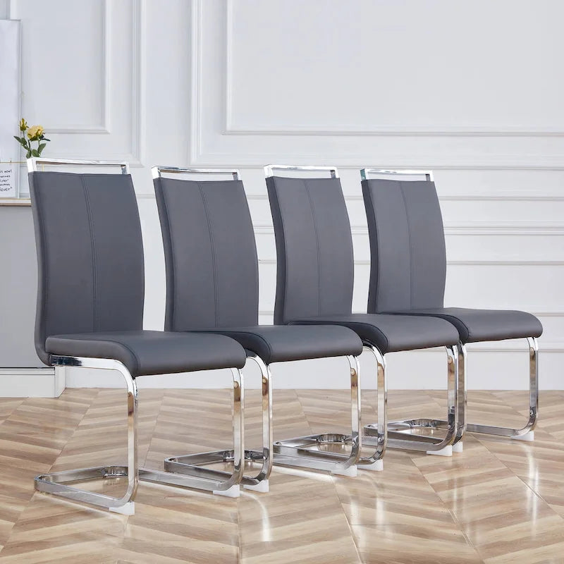 Chaises de salle à manger modernes en similicuir PU, lot de 4