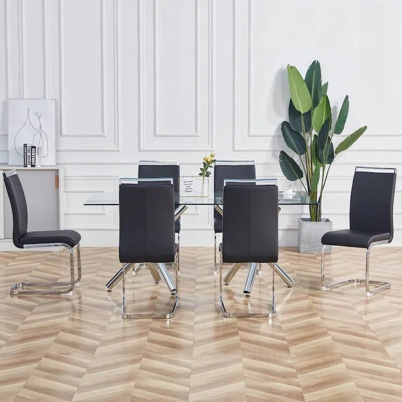 Chaises de salle à manger modernes en similicuir PU, lot de 4