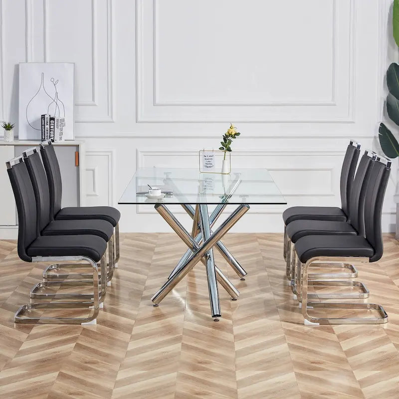 Chaises de salle à manger modernes en similicuir PU, lot de 4