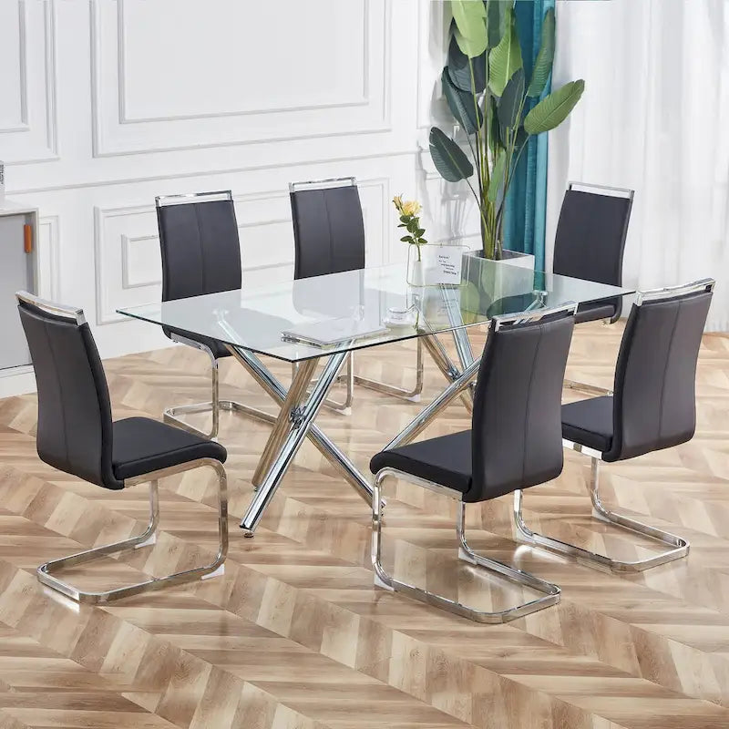 Chaises de salle à manger modernes en similicuir PU, lot de 4
