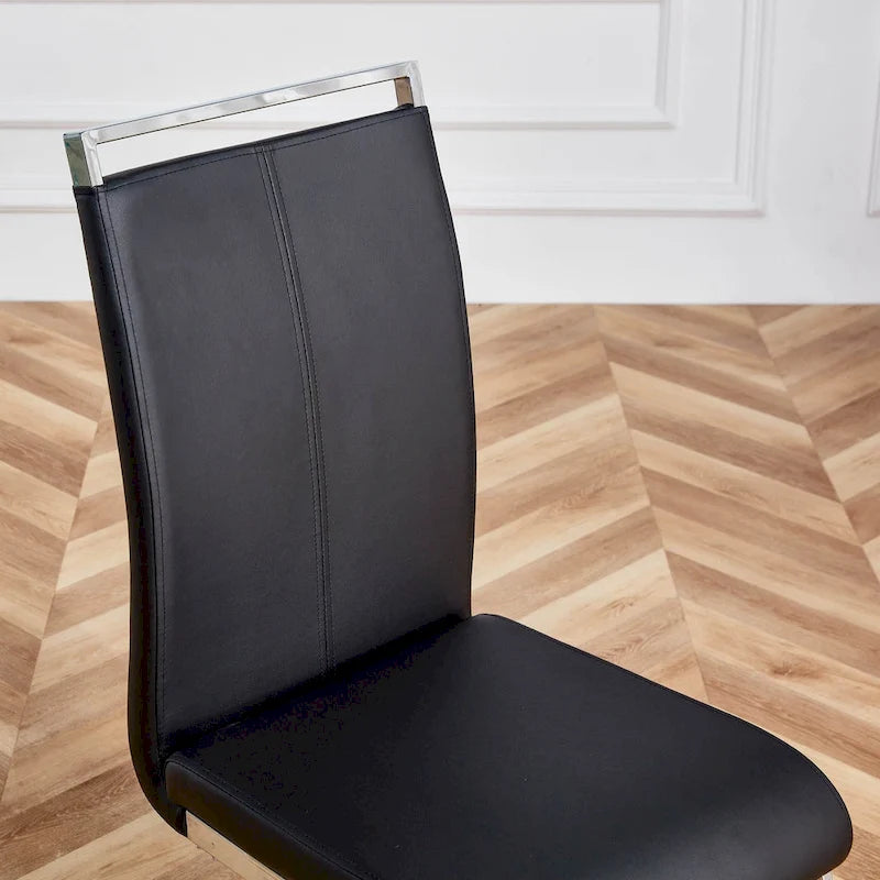 Chaises de salle à manger modernes en similicuir PU, lot de 4