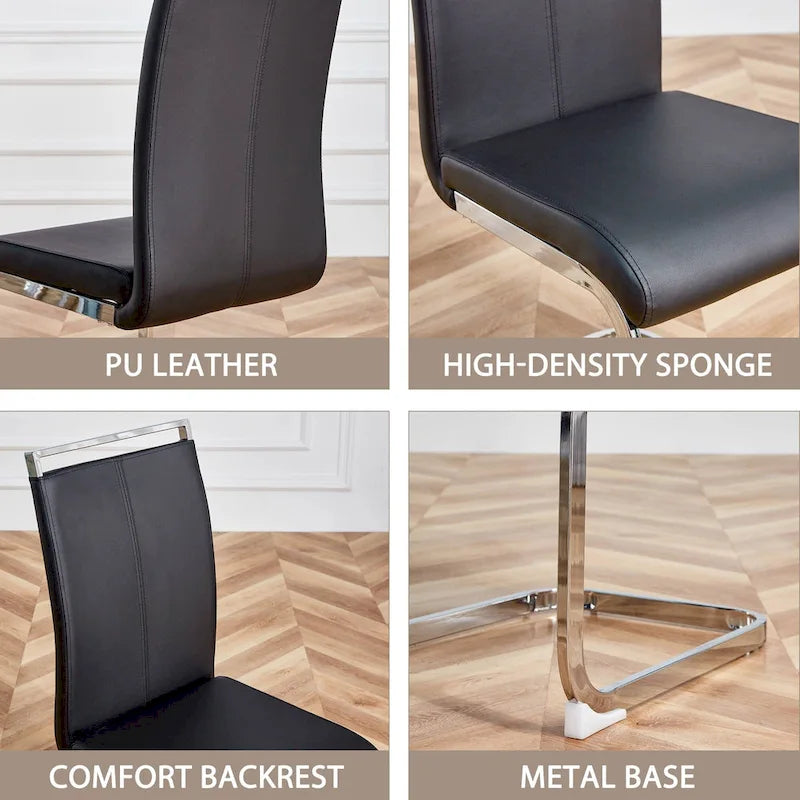 Chaises de salle à manger modernes en similicuir PU, lot de 4
