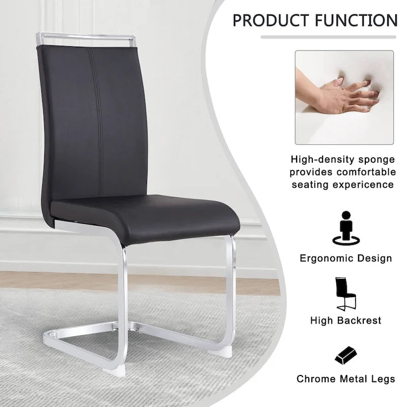 Chaises de salle à manger modernes en similicuir PU, lot de 4