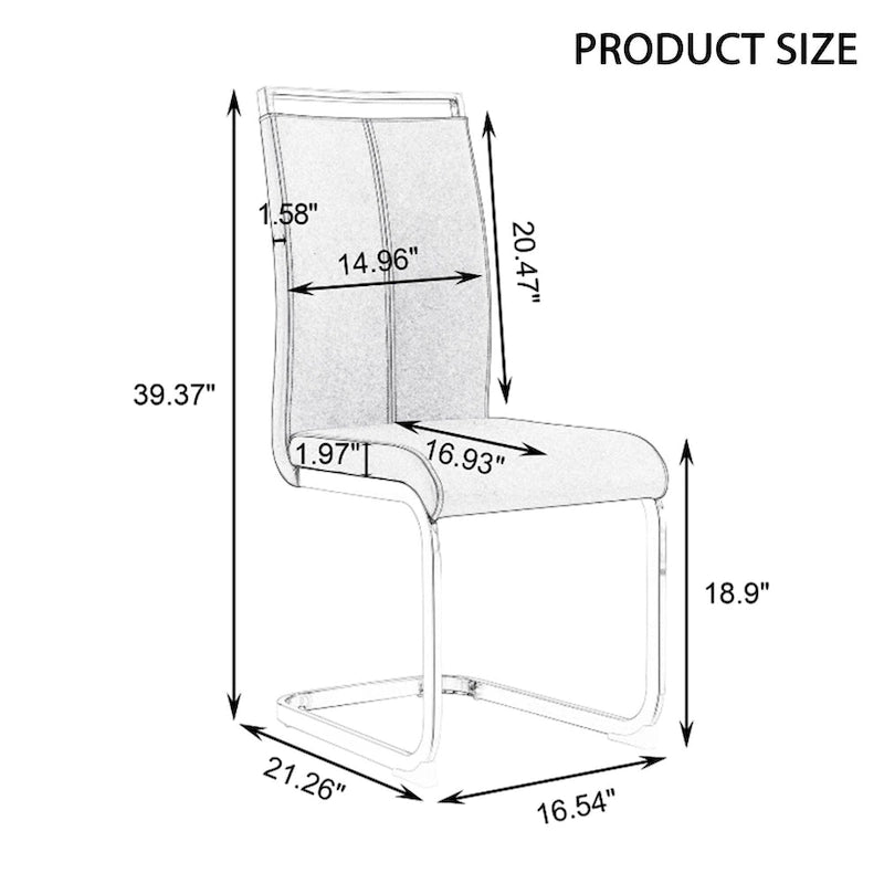 Chaises de salle à manger modernes en similicuir PU, lot de 4