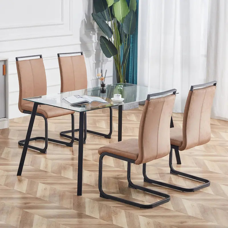 Chaises de salle à manger modernes en similicuir PU, lot de 4