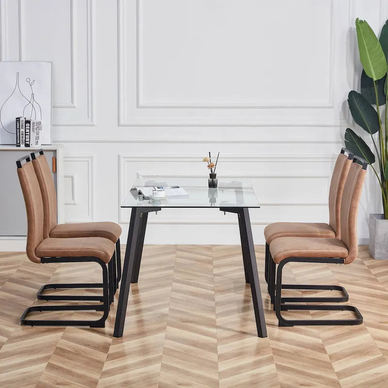 Chaises de salle à manger modernes en similicuir PU, lot de 4