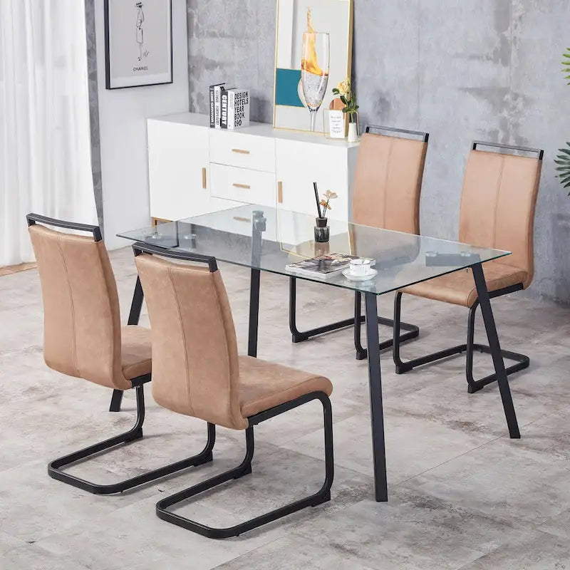Chaises de salle à manger modernes en similicuir PU, lot de 4