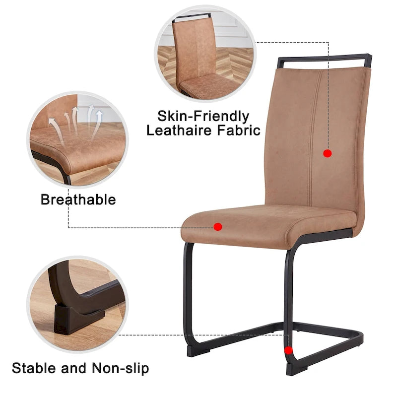 Chaises de salle à manger modernes en similicuir PU, lot de 4