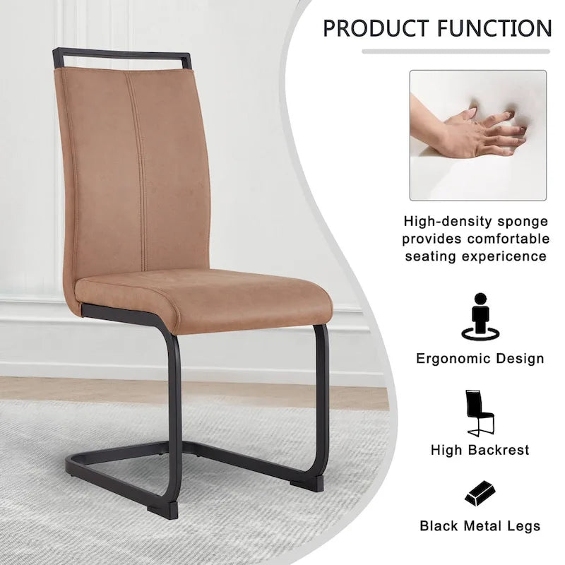 Chaises de salle à manger modernes en similicuir PU, lot de 4