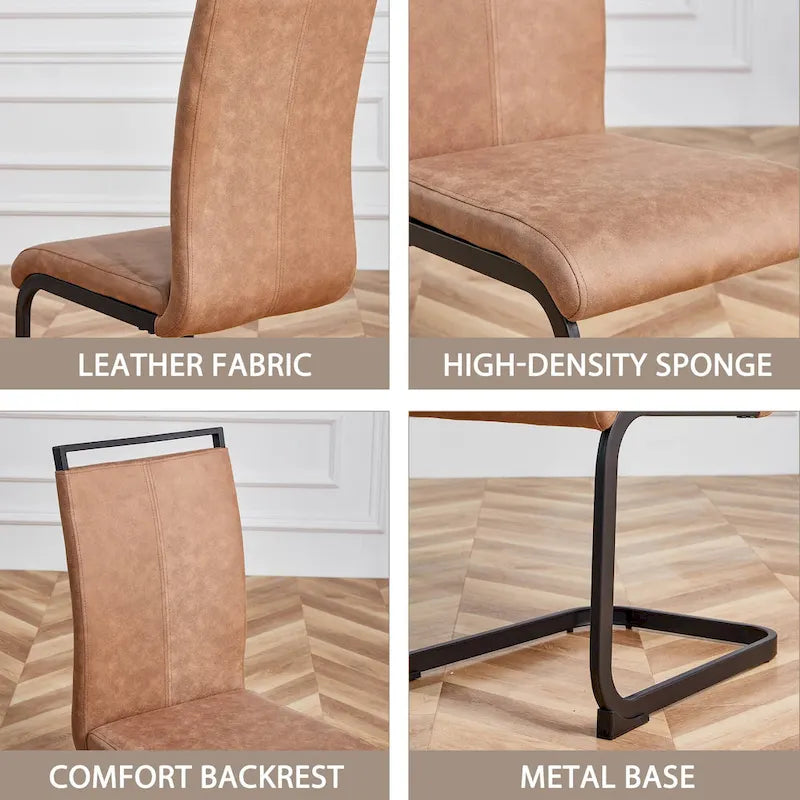 Chaises de salle à manger modernes en similicuir PU, lot de 4