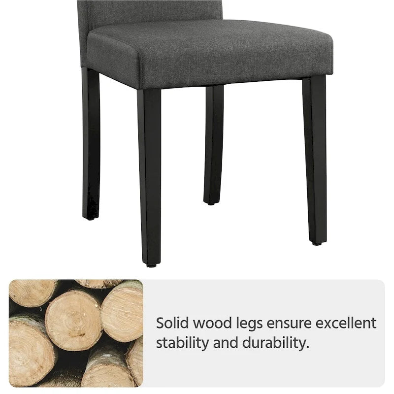 Yaheetech Lot de 4 chaises de salle à manger rembourrées en tissu avec pieds en bois massif pour salle à manger - N/A
