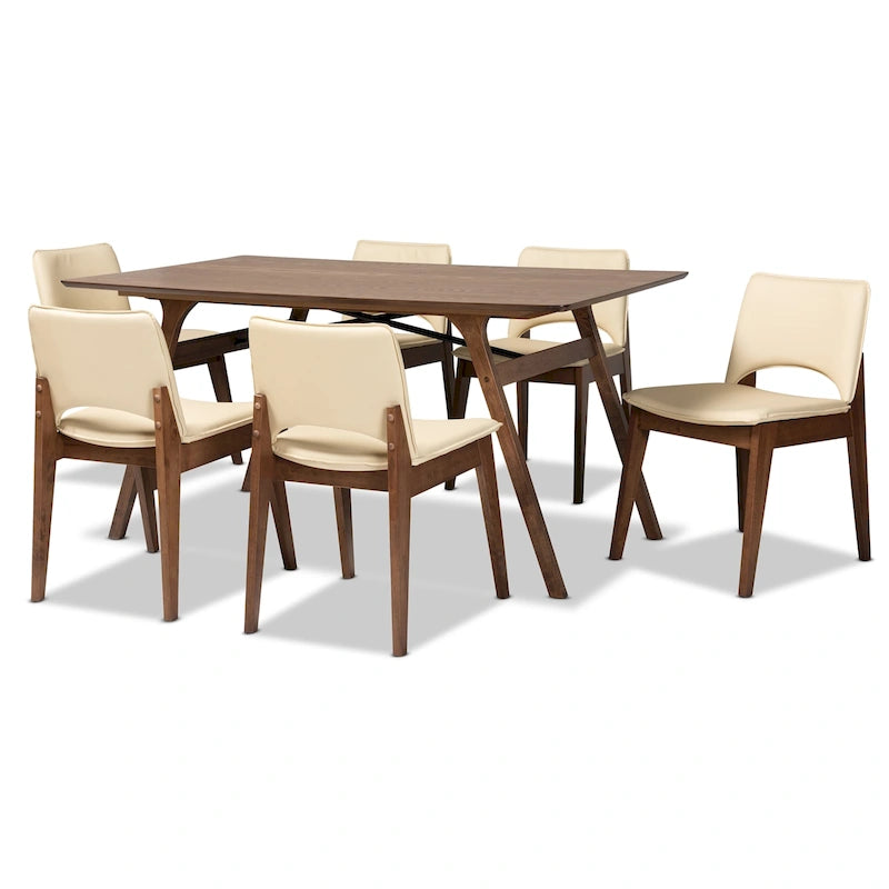 Ensemble de salle à manger Afton Mid-Century Modern 7 pièces