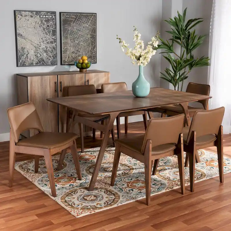 Ensemble de salle à manger Afton Mid-Century Modern 7 pièces