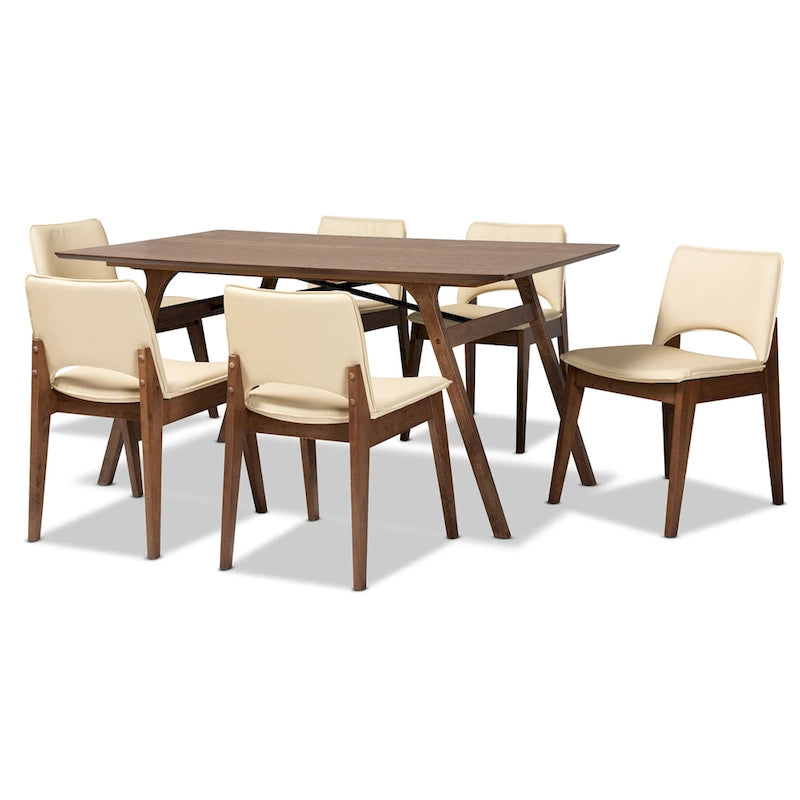 Ensemble de salle à manger Afton Mid-Century Modern 7 pièces