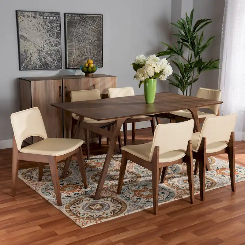 Ensemble de salle à manger Afton Mid-Century Modern 7 pièces