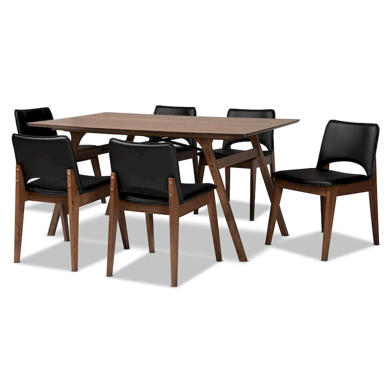 Ensemble de salle à manger Afton Mid-Century Modern 7 pièces
