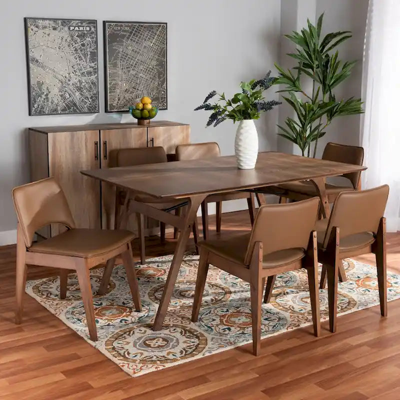 Ensemble de salle à manger Afton Mid-Century Modern 7 pièces