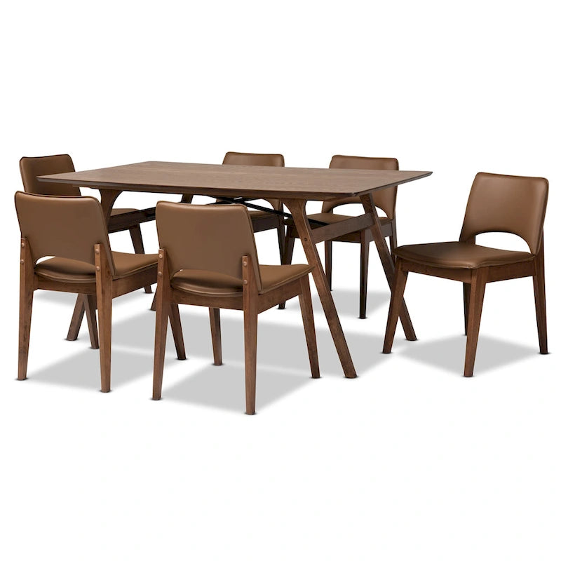 Ensemble de salle à manger Afton Mid-Century Modern 7 pièces