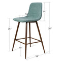 Fabric Upholstered 26 Counter Stool (Set of 2) - 38x19x19