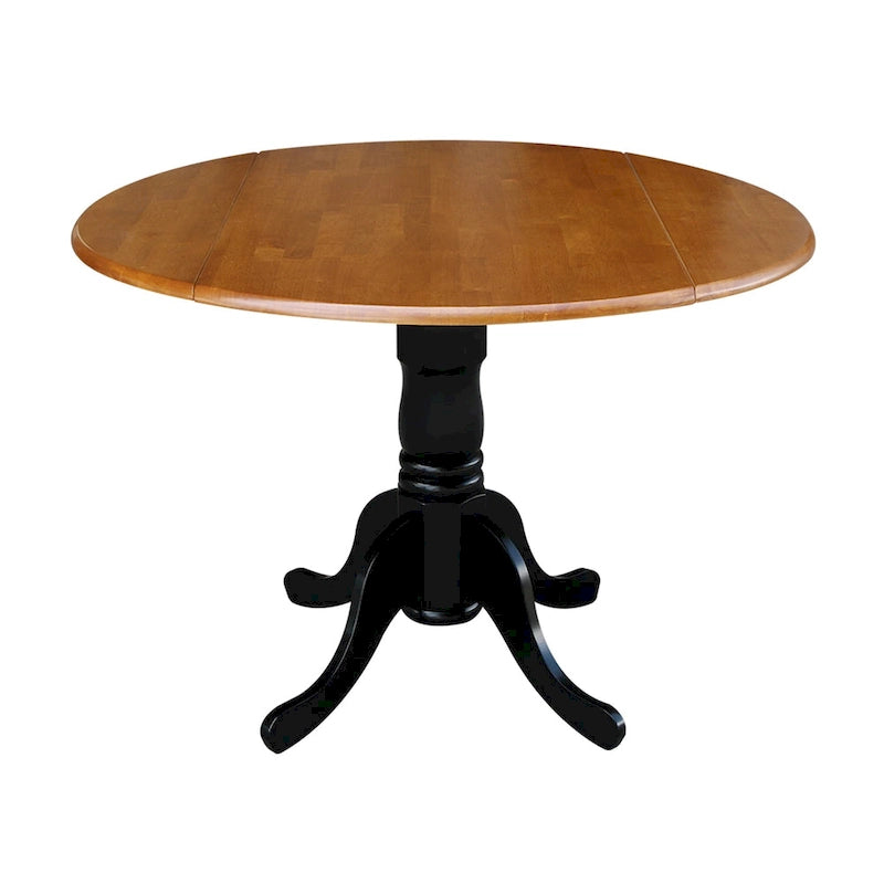Table à abattants 42 po avec 4 chaises de salle à manger à dossier croisé - Ensemble de 5 pièces