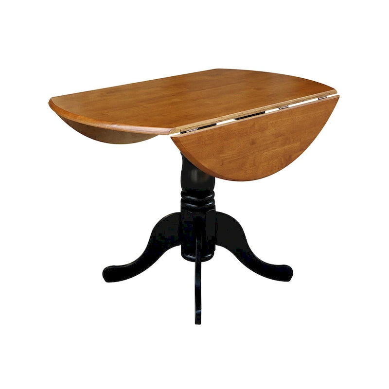 Table à abattants 42 po avec 4 chaises de salle à manger à dossier croisé - Ensemble de 5 pièces