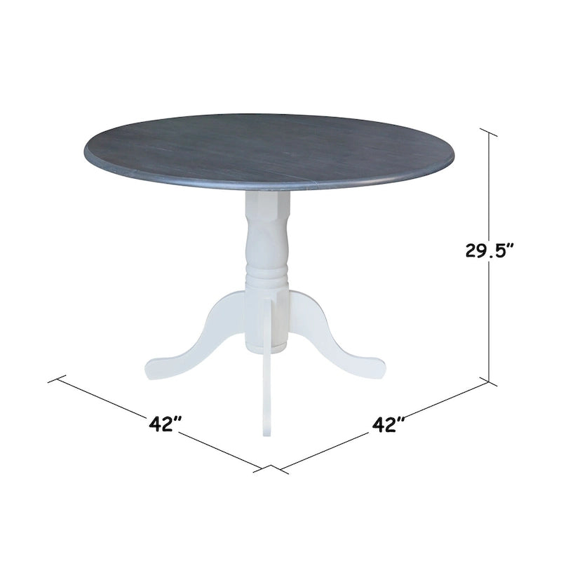 Table à abattants 42 po avec 4 chaises de salle à manger à dossier croisé - Ensemble de 5 pièces