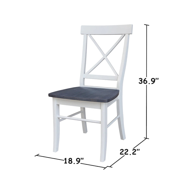 Table à abattants 42 po avec 4 chaises de salle à manger à dossier croisé - Ensemble de 5 pièces