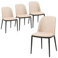 Chaise de salle à manger avec assise rembourrée, chaise d'appoint avec cadre en bois MDF et acier, lot de 4