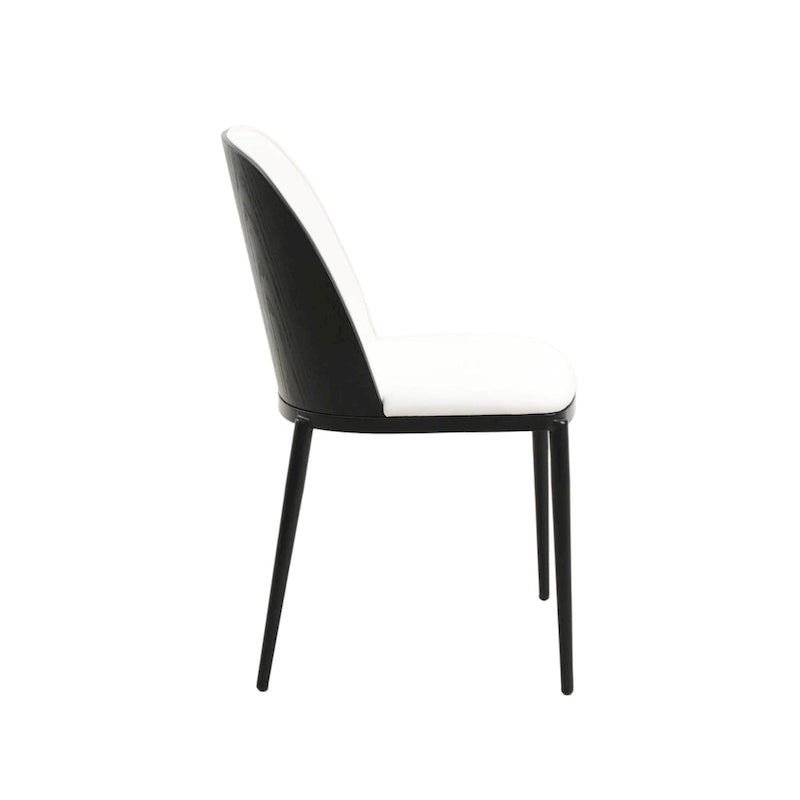 Chaise de salle à manger avec assise rembourrée, chaise d'appoint avec cadre en bois MDF et acier, lot de 4