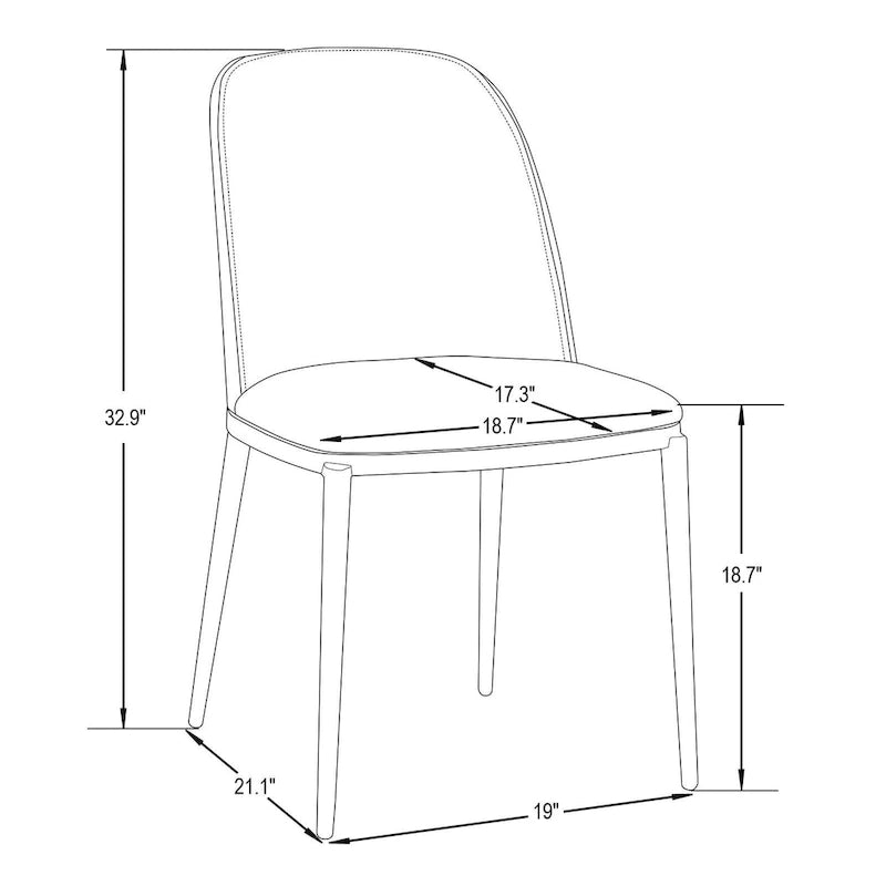 Chaise de salle à manger avec assise rembourrée, chaise d'appoint avec cadre en bois MDF et acier, lot de 4