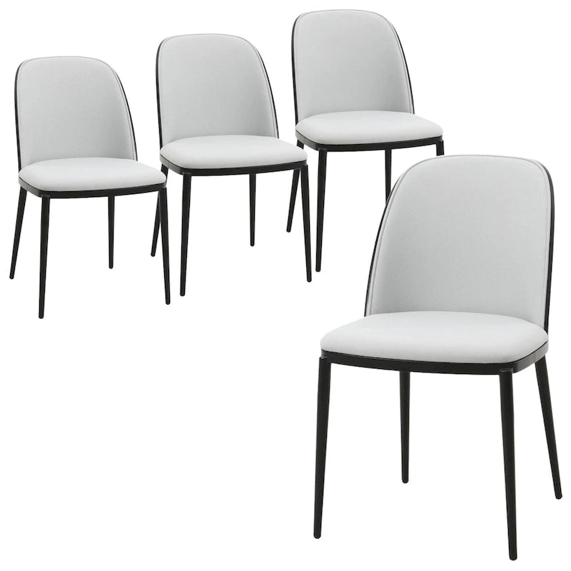 Chaise de salle à manger avec assise rembourrée, chaise d'appoint avec cadre en bois MDF et acier, lot de 4