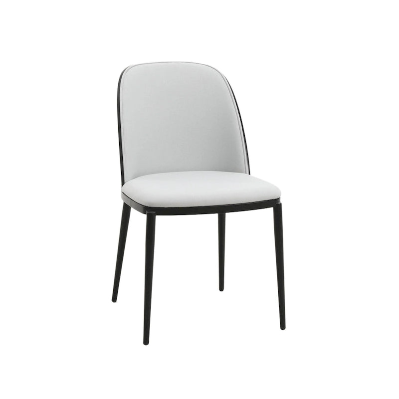 Chaise de salle à manger avec assise rembourrée, chaise d'appoint avec cadre en bois MDF et acier, lot de 4