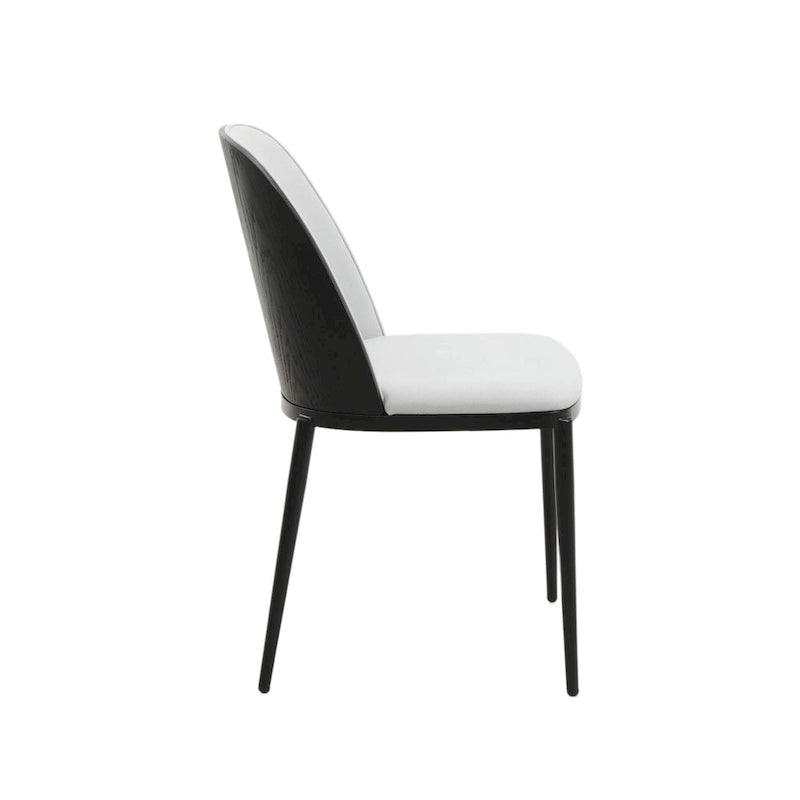 Chaise de salle à manger avec assise rembourrée, chaise d'appoint avec cadre en bois MDF et acier, lot de 4