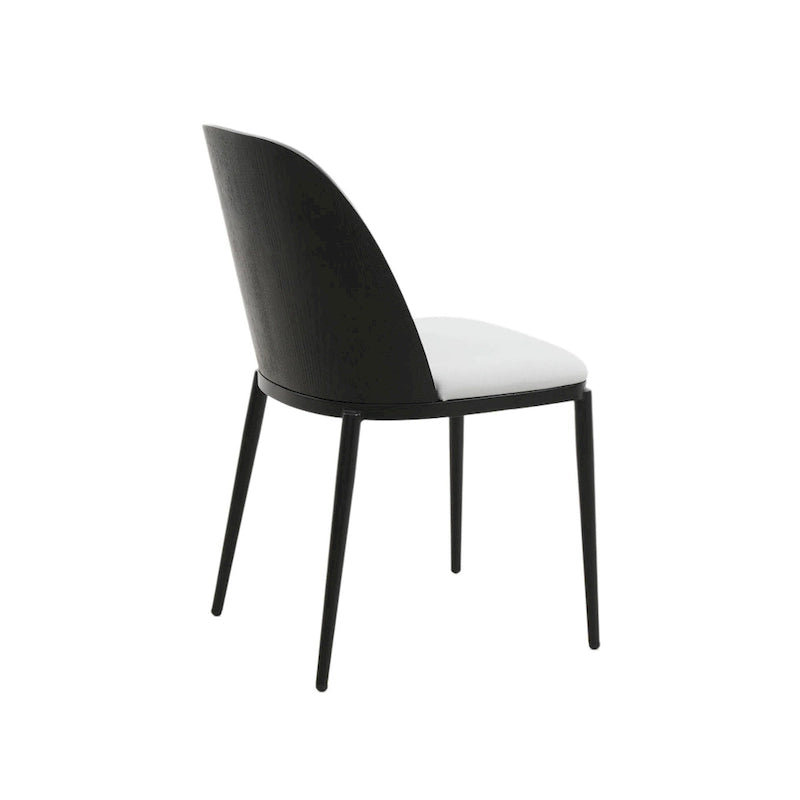 Chaise de salle à manger avec assise rembourrée, chaise d'appoint avec cadre en bois MDF et acier, lot de 4