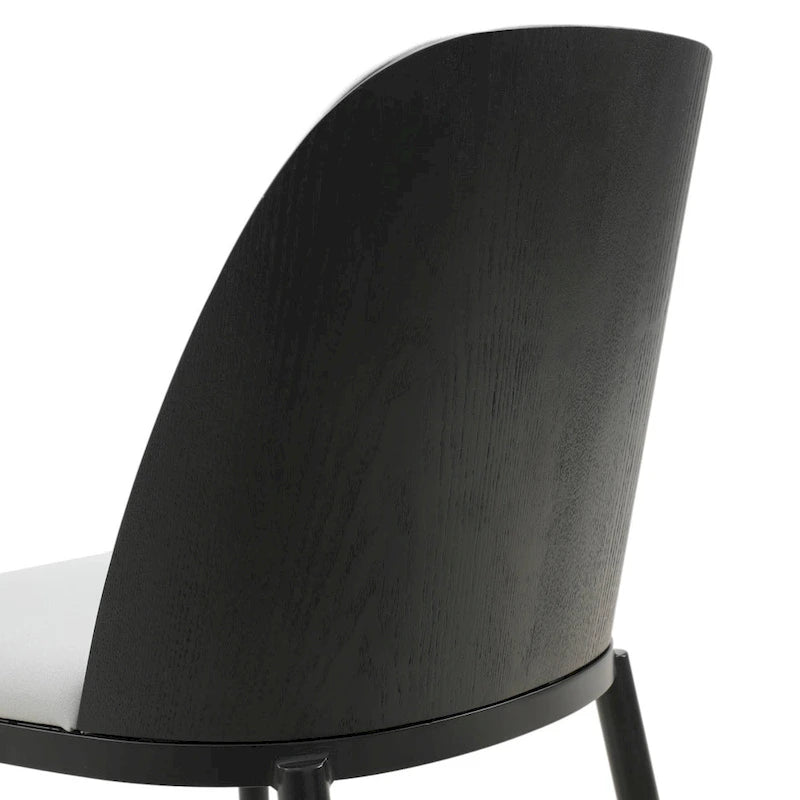 Chaise de salle à manger avec assise rembourrée, chaise d'appoint avec cadre en bois MDF et acier, lot de 4