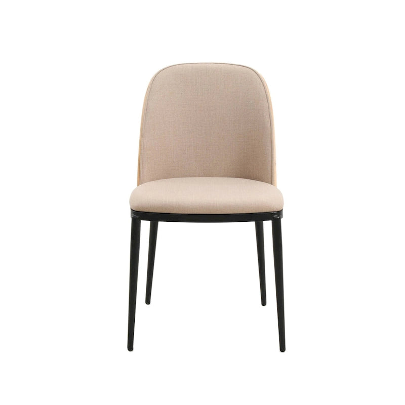 Chaise de salle à manger avec assise rembourrée, chaise d'appoint avec cadre en bois MDF et acier, lot de 4