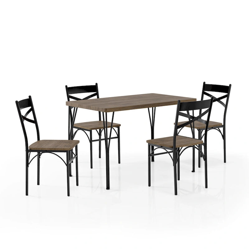 Ensemble de salle à manger Zath Industrial Metal 5 pièces par Furniture of America