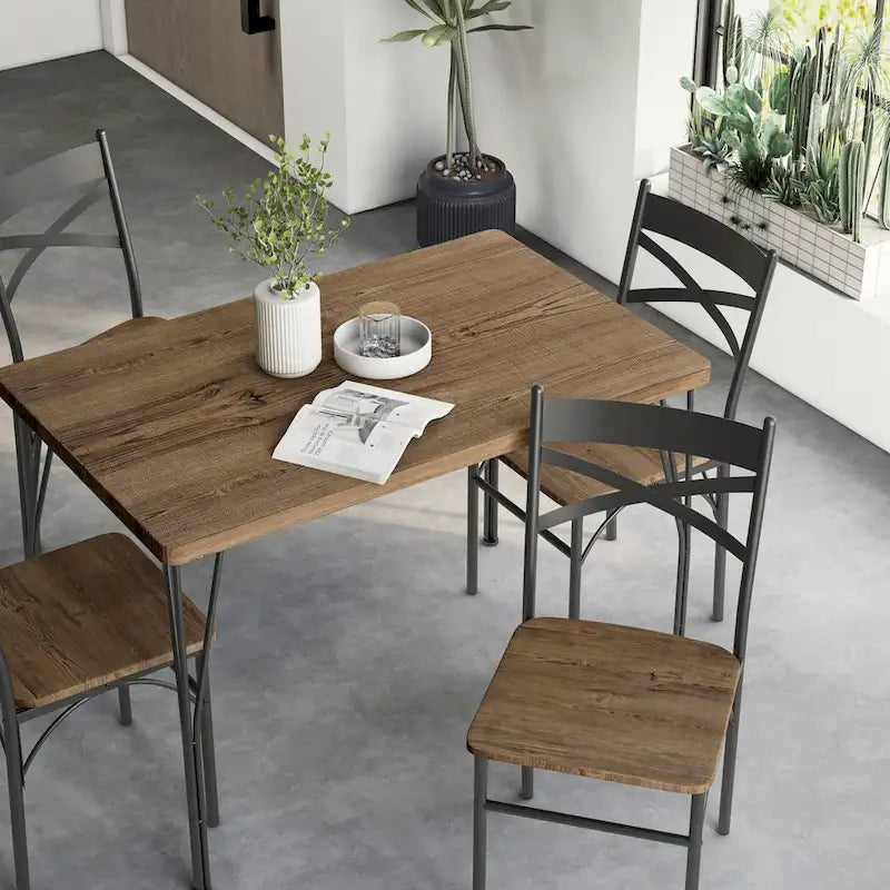 Ensemble de salle à manger Zath Industrial Metal 5 pièces par Furniture of America