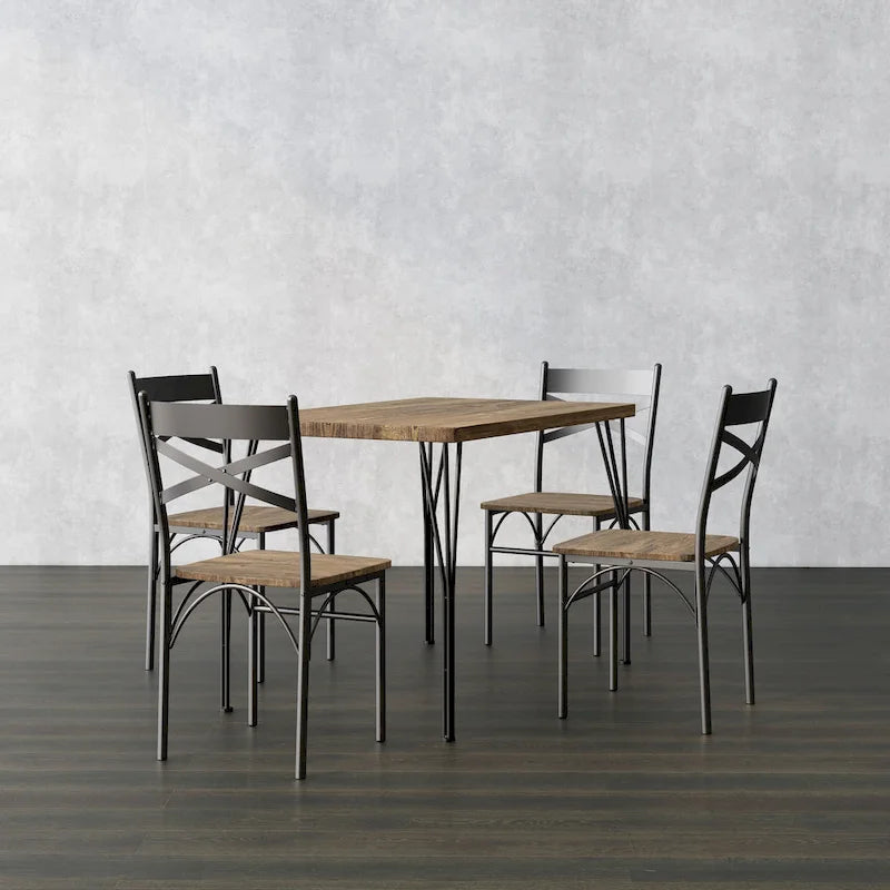 Ensemble de salle à manger Zath Industrial Metal 5 pièces par Furniture of America