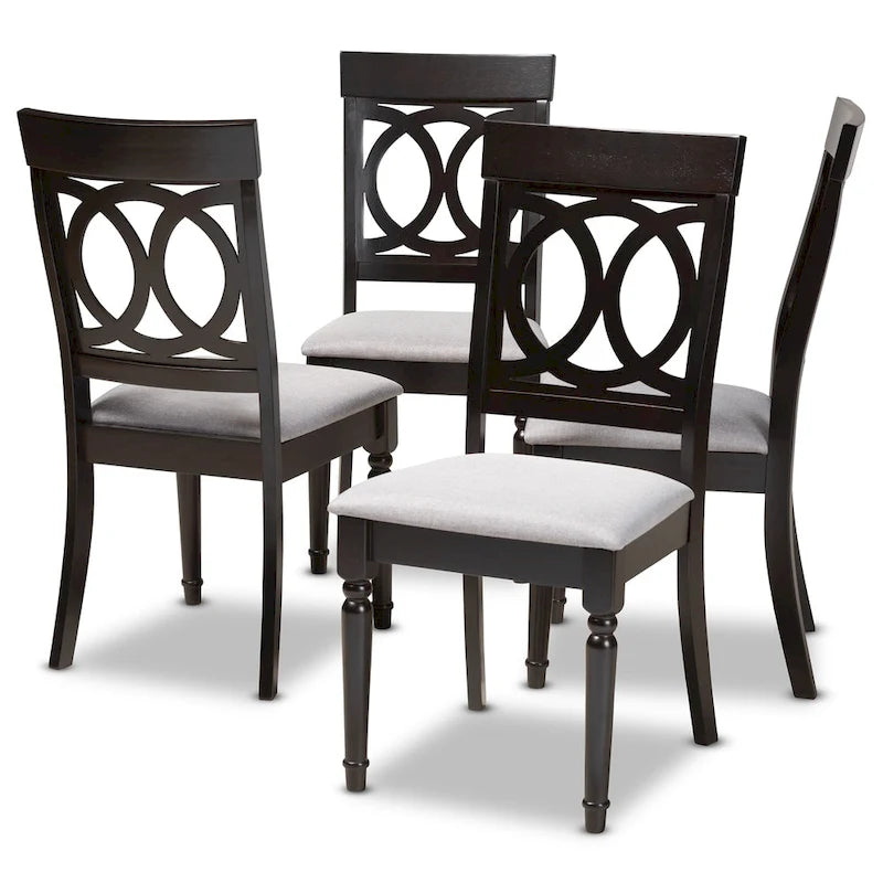 Lot de 4 chaises de salle à manger modernes en tissu Copper Grove Taizz